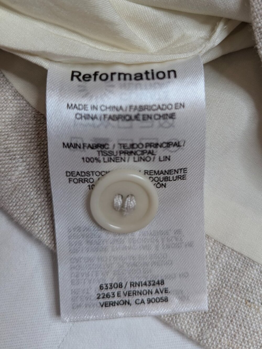 Reformation Women's Fitted Linen Vest, Size 4 - Picture 7 of 13